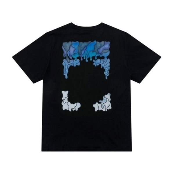 

fashion mens offs brand t shirts designer classic back arrow melt gradient t-shirt luxury 3d letter print casual loose clothing women couple, White;black
