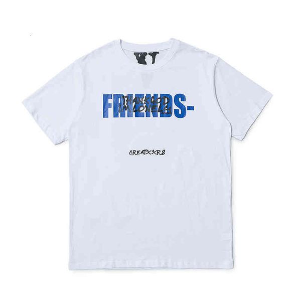 

fashion brand vlones co branded friends spoof exprion big v hip hop high street men's and women's short sleeve t-shirts md, White;black