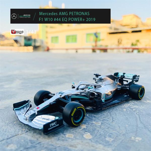 

bburago 143 mercedes-benz team lewis hamilton w10-44 sf90 rb f1 racing formula car static simulation diecast alloy model car257e