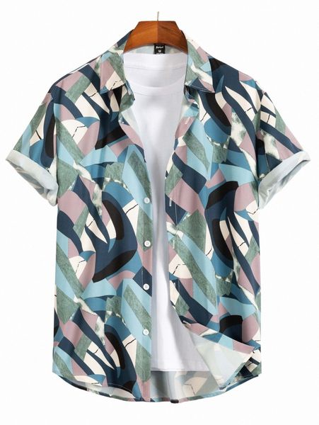 

romwe guys allover print shirt without tee x1vg#, White;black