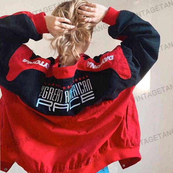 

women's jackets refletor de bordado vermelho costura retrÃ´ americano moda motocicleta marÃ© ins jaqueta rua feminina 3ie4, Black;brown
