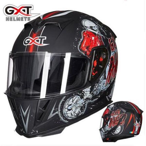 

gxt motorcycle helmet men and women full-cover motorcycle full helmet winter warm anti-fog personality cool double lens four seaso298v