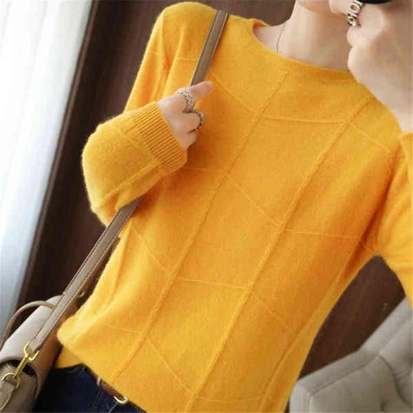 

women's sweaters 2022 korean autumn winter new ladies ohals long sleeves knitted sweater cashmere wool pattern sweater casual slim dept, White;black