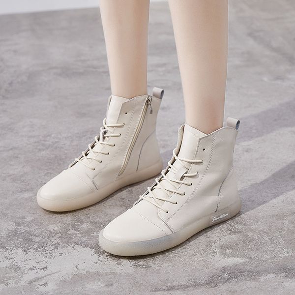 

winter women ankle boots genuine leather zipper white black warm winter shoes boots martin soft comfy za boots shoes, Black;yellow