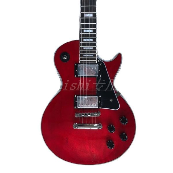 

electric guitar red color mahogany wood body rose wood fingerboard