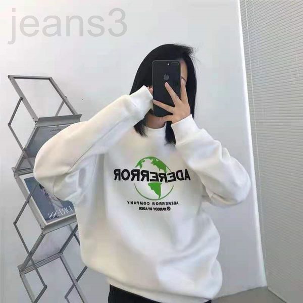 

women's hoodies & sweatshirts designer ader jiang shuying's same style earth sweater pattern embroidery round neck pullover long s, Black