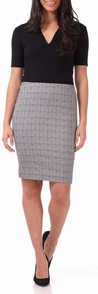 

women's ease into comfort fit perfect midi pencil skirt 20fy#, Black;gray