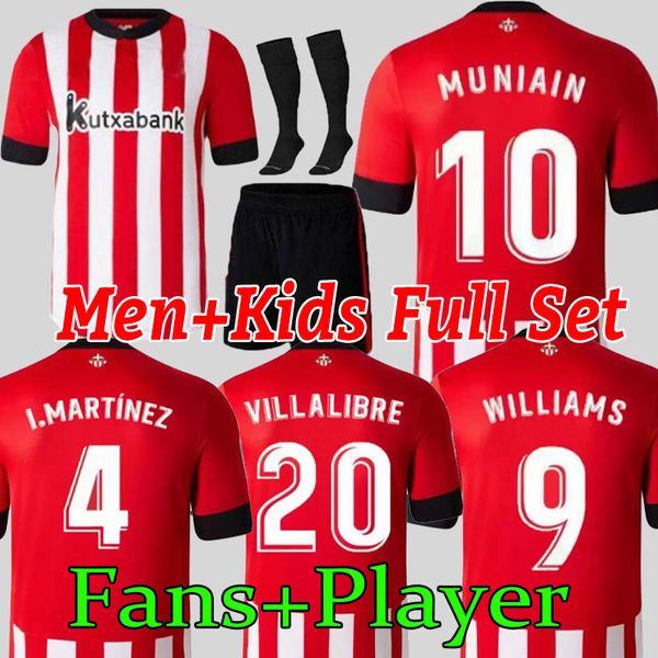

22 23 bilbao home soccer jerseys away espana 2022 2023 camiseta de futbol i.lekue i.martinz raul garcia jersey williams muniain 10 red men k, Black;yellow
