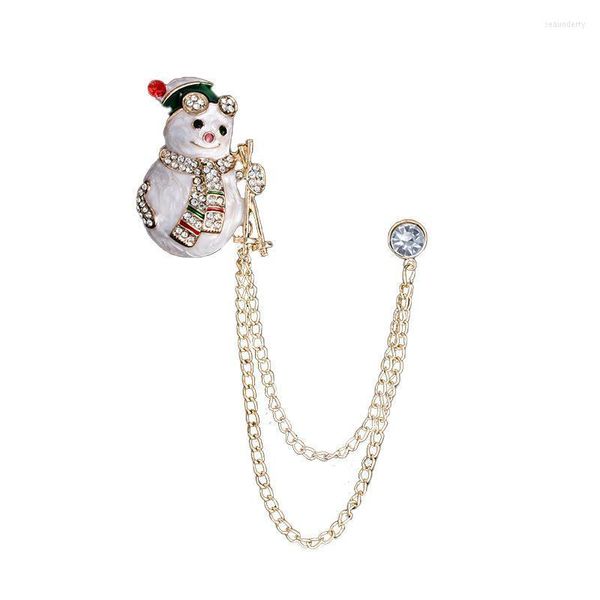 Pins Broschen Weihnachten Hut Socke Schneemann Kette Brosche Männer Anzüge Broches Kristall Kragen Abzeichen Mantel Kleid Corsage Frauen Schmuck Seau22