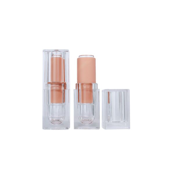 

12.1mm empty lipstick tubes transparent nude square 3.5g diy lip balm tube sample tubes vials