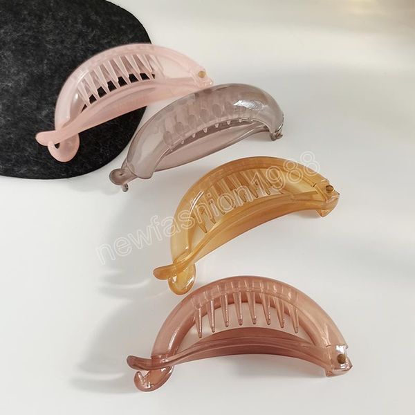 Eleganti clip per capelli a forma di banana dolci color caramelle per capelli artigli femminile per cavalletteri a coda di cavallo accessori per capelli di moda