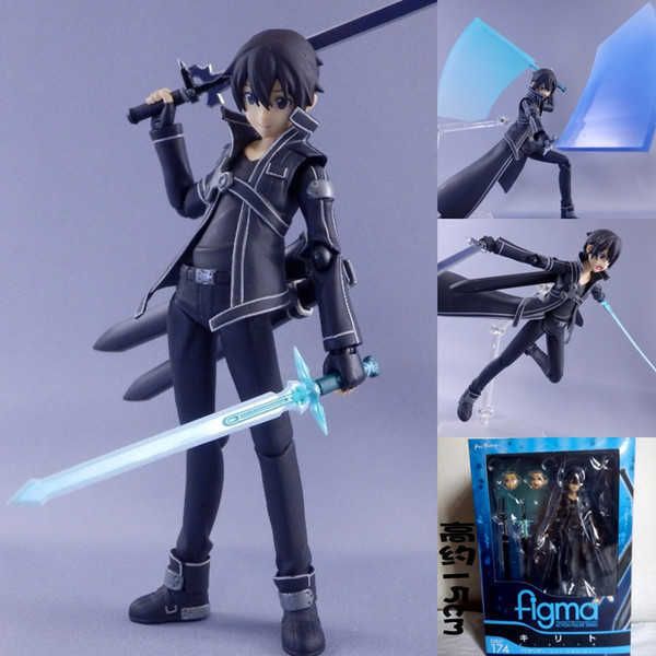 

huiya01 figma 174 sword art online sao kirito japanese anime action figures model toy birthday gifts sell q0621