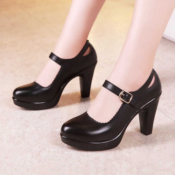 

paris classic luxury women high heel shoes ladies pumps fashion genuine leather professional black work office round toe thick designer elli
