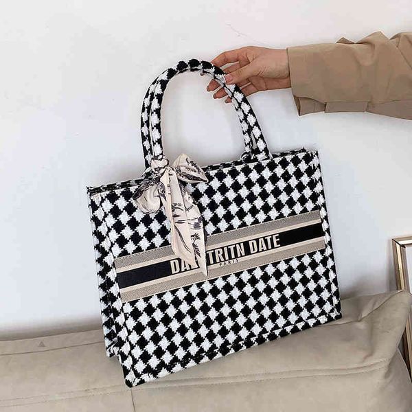 

shoulder bags fashion female contrast color handbag large capacity tote bag