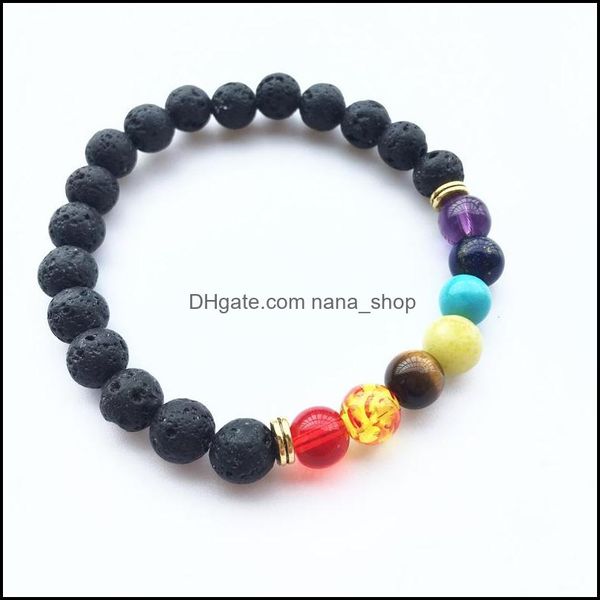 

beaded strands bracelets jewelry 8mm black lava stone healing nce beads charm for men women fashion dro dhdut