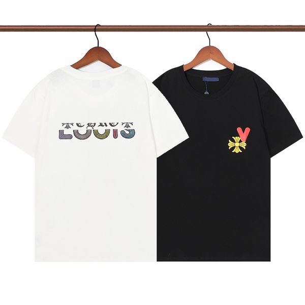 

designers t shirts mens women t-shirts fashion tees apparel man s casual chest letter shirt luxurys clothing street short sleeve clothes si, White;black