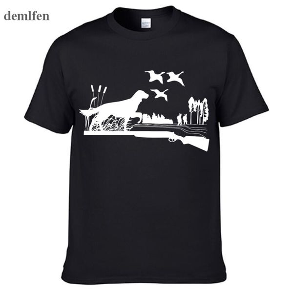 

kaus pria lengan pendek baru huntings anjing bebek pistol pemburu kaus lucu untuk pria hipster leher o atasan keren kasual 220610, White;black