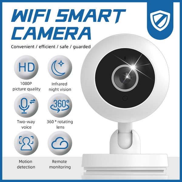 Intelligente WiFi-Kamera, HD1080P-Videoaufzeichnung, Mini-Kameras, IPC, Zwei-Wege-Auto-Überwachungskamera, Nachtsicht, Bewegungserkennung, Fernüberwachung mit Telefon-App, Nanny Cam