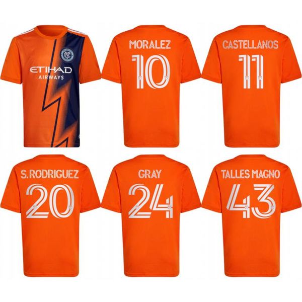 

2022 new york city soccer jersey #10 moralez heber medina uniform mens #11 castellanos talles magno s. rodriguez shirt, Black;yellow