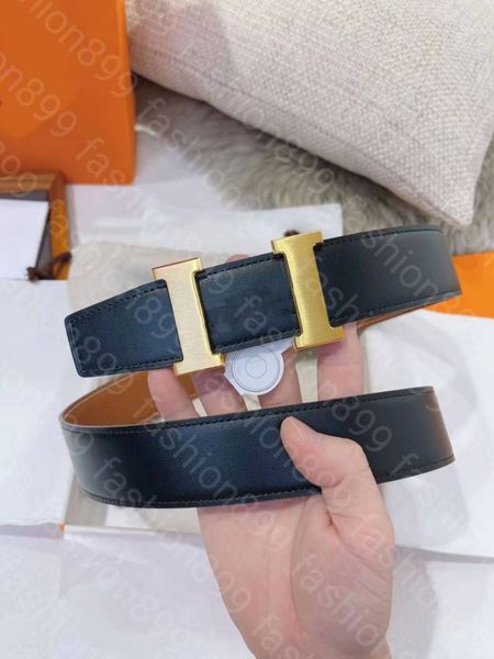 fashion h men's belts for men and women designers leather letter smooth buckle casual woman's belt width 3.2 3.8cm, Black;brown