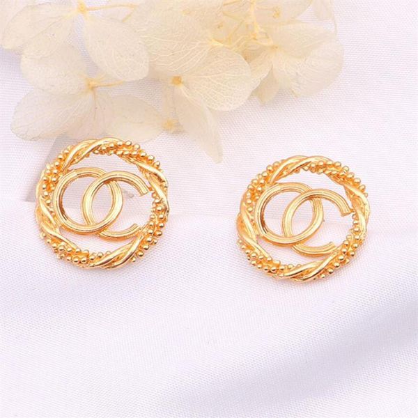 

18k gold plated golden ear stud earrings brand designers geometry double letters geometric women earring wedding party jewerlry cl272y, Golden;silver