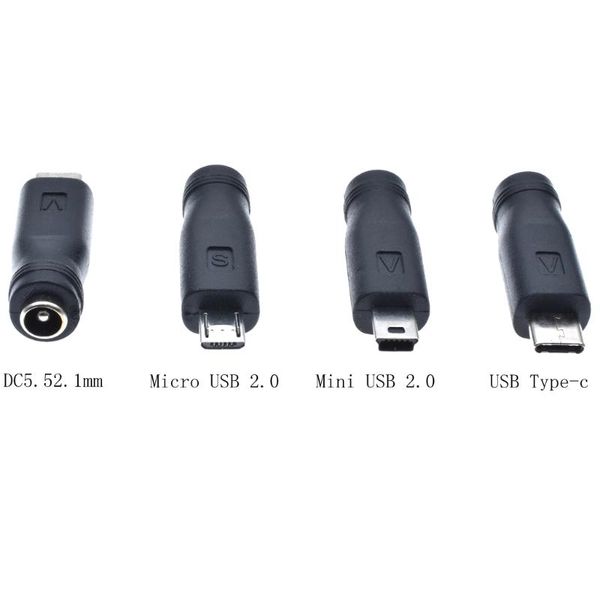 Outros acessórios de iluminação DC 5,5 2,1 mm Jack de energia USB 3.1 Tipo C USB-C tipo-C 5,5 mm 2,1mm Mini Right Micro Connector Adapterrother