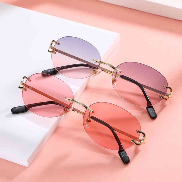

sunglasses 50707 fashion street po personalized small glasses sunglasses round rimless cut edge, White;black