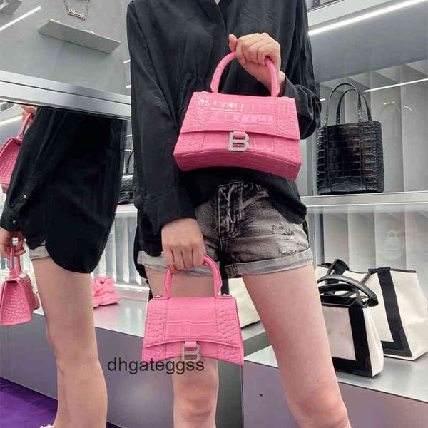 

balencaigass handbags italy bag new alligator b-shaped hourglass bag summer fashion versatile handbag one shoulder messenger girl luxury ce2