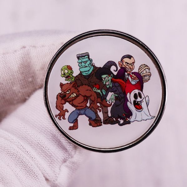 

cartoon ghost monster brooch halloween character movie badge, Blue