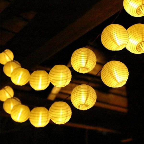 Dizeler Açık Fener Ball Güneş Powered LED String Peri Işık 10 20 30 Veranda Partisi Düğün Küre Çelenk Lambled