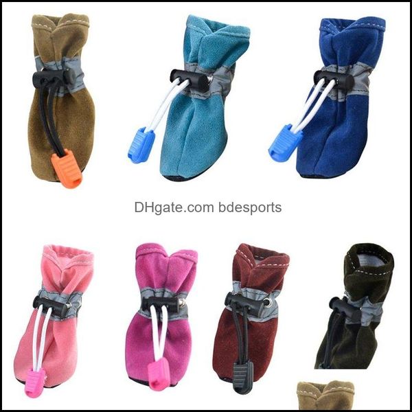 Outros suprimentos para animais de estimação Jardim em casa 7 cor 4pcs/conjunto de sapatos para cães no inverno de inverno quente quente espesso bota respirável chihuahua filho