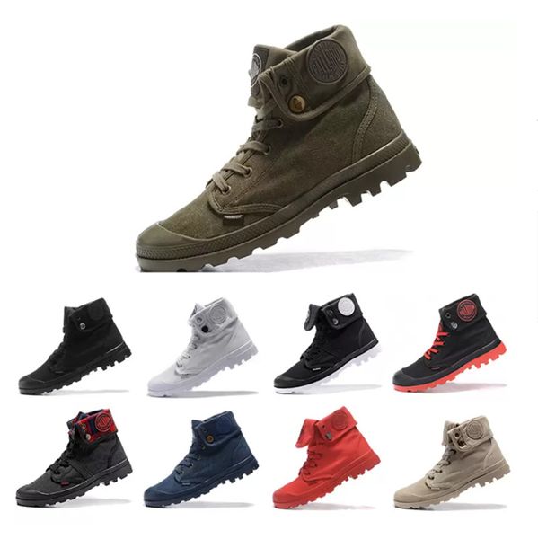 

new palladium pallabrouse men high army military boots ankle mens women boots canvas green black red sneakers man antislip shoes 36-45
