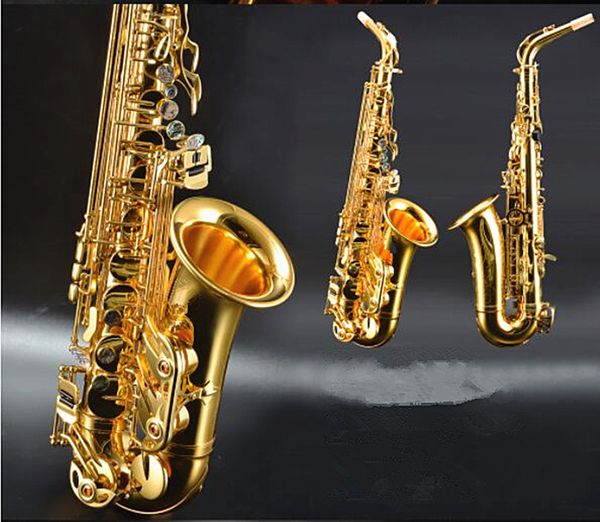 

alto brass saxophone gold and black plated sax musical instrument with case