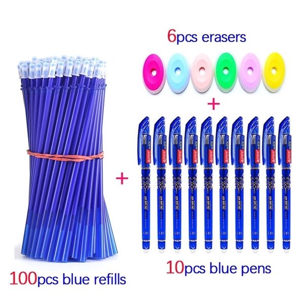 10016pc Conjunto de canetas apagáveis ​​de 05 mm Maga lavável Cenas de canetas em gel mágico para escritos de escritórios escolares Kawaii Stationery 220714