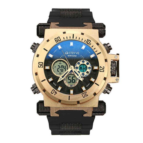 

huiya06 watch electronic 3 eyes quartz skeleton men's watch 8130 lj201124 watchet, Slivery;brown