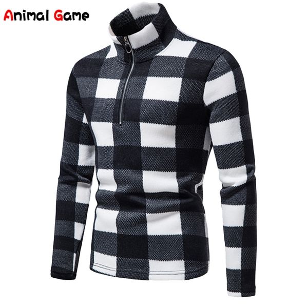

5 styleswarm mens longsleeved sweater fashion standup collar zipper sweater casual sweater 220817, White;black