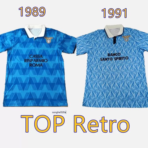 

1991 lazio retro version soccer jersey 1989 1991 lazio immobile sergej lulic luis alberto soccer shirt customized football uniform, Black;yellow