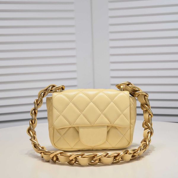 

tz 22s designer bags thick golden metallic chain handbags classic diamond quilting shoulder bag fashion mini large capacity flap square tote