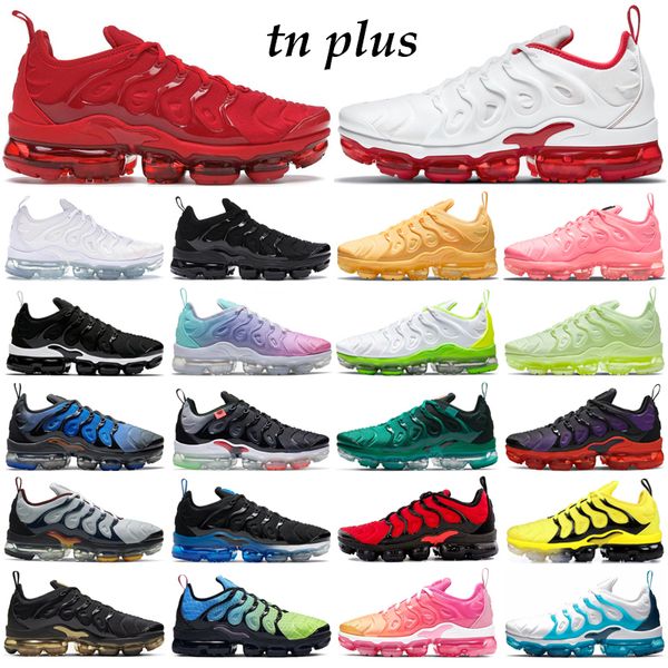 

tn plus men women running shoes tns triple black white cherry hyper blue light bone bred cool grey mens trainers sport sneakers size 36-47