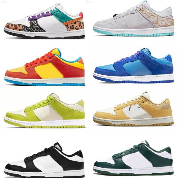 

2022 designers sb casual sports shoes animal dunkes paisley unc blue raspberry women men trainers union low bart simpson green barber shop, Black