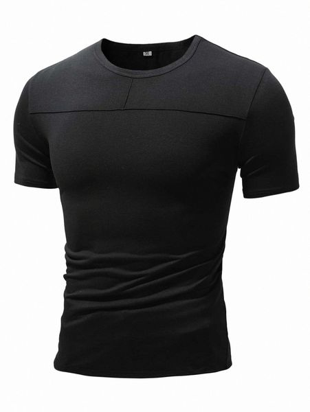 

men solid seam detail tee 33it#, White;black
