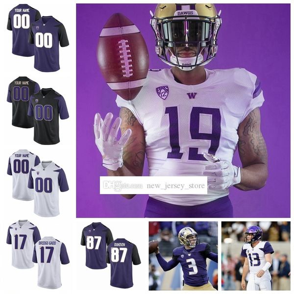 

ncaa custom washington college huskies football jerseys stitched jake locker drew sample greg gaines chico mcclatcher john ross iii jersey, Black