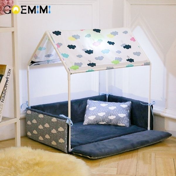 Lavabile a forma di casa Letto per cani Tenda Canile Pet Rimovibile Casa accogliente per cuccioli Gatto Piccoli animali Prodotti Y200330