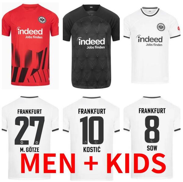 

22/23 eintracht frankfurt soccer jerseys europa home die adler sow silva kostic jovic borre football shirt 2022 2023 hasebe kamada hinteregg, Black;yellow