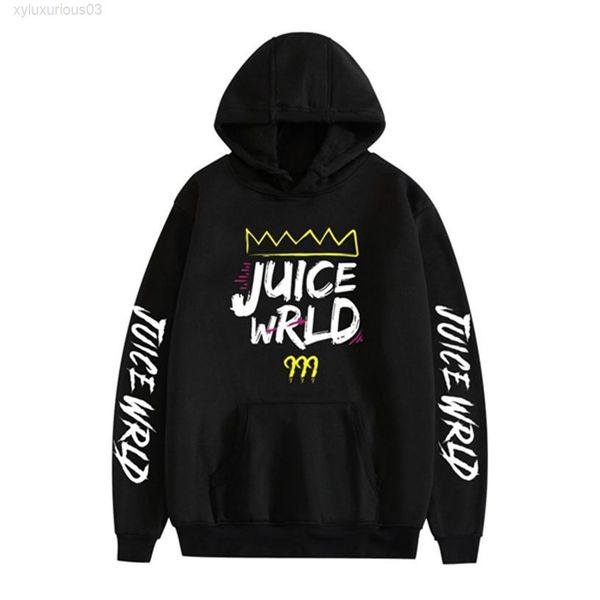 

men's hoodies rapper rld juicewrld trap rap rainbow glitch juice wrld hip hop print hooded sweatshirt women's men clothe292d, Black