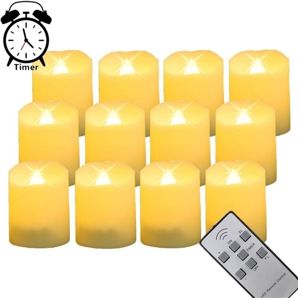 Pacchetto di 12 7 Chiave Remote Control Nuovo Anno Candlestimer Batteria a LED a LED a LED LightSealights FACK LED Light Halloween T200601