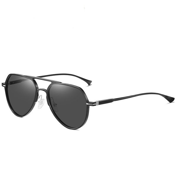 

new style alloy+aluminum magnesium frame tac lens polarized sunglasses men's driving glasses uv400 anti-glare shades 8033, White;black