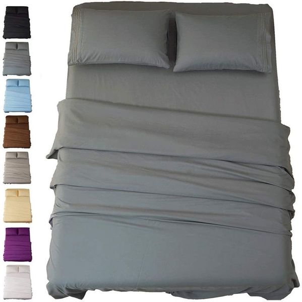 CAMPO SHET Set Microfiber Super Soft 1800 Contagem de fios de luxo folhas egípcias Pocketro Deep Wrinkle and Hipoalergênico 220429