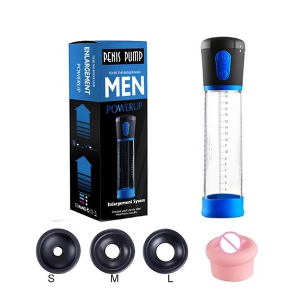 Pompa per pene maschile Vuoto elettrico manuale Extender Enhancer Masturbatore Trainer Strumento Giocattoli sexy per adulti per gli uomini
