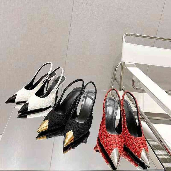 

dress shoes net red black high heels women's thin early spring metal pointed baotou sandals french single shoes women suvx